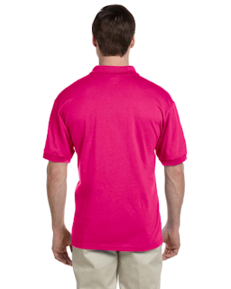 Sample of Gildan G880 - Adult 6 oz. 50/50 Jersey Polo in HELICONIA from side back