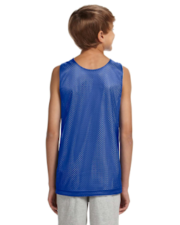 Sample of A4 N2206 Youth Reversible Mesh Tank in ROYAL WHITE from side back