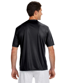 Sample of A4 N3142 - Men's Short-Sleeve Cooling 100% Polyester Performance Crew in BLACK from side back