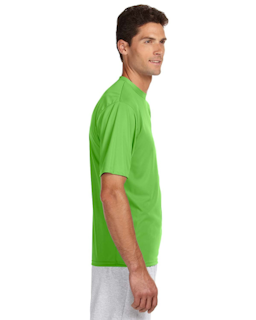Sample of A4 N3142 - Men's Short-Sleeve Cooling 100% Polyester Performance Crew in LIME from side sleeveleft
