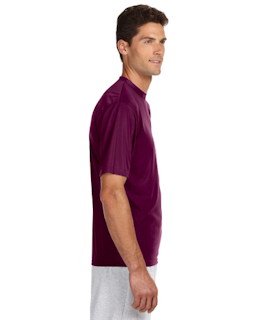 Sample of A4 N3142 - Men's Short-Sleeve Cooling 100% Polyester Performance Crew in MAROON from side sleeveleft