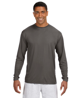 Sample of A4 N3165 - Men's Long-Sleeve Cooling Performance Crew in GRAPHITE from side front