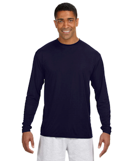 Sample of A4 N3165 - Men's Long-Sleeve Cooling Performance Crew in NAVY from side front