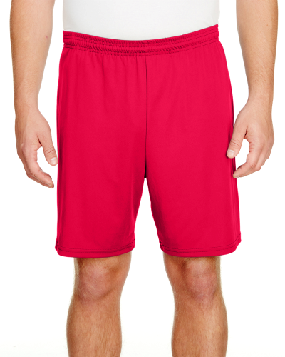 Sample of A4 N5244 Adult 7"" Inseam Cooling Performance Shorts in SCARLET style