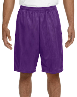 Sample of A4 N5296 Adult Nine Inch Inseam Mesh Short in PURPLE from side front