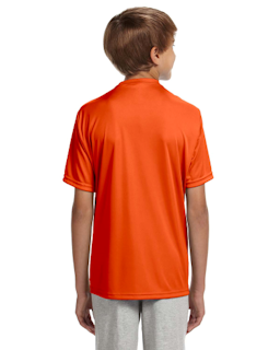 Sample of A4 NB3142 Youth Short-Sleeve Cooling Performance Crew in ATHLETIC ORANGE from side back