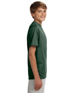Sample of A4 NB3142 Youth Short-Sleeve Cooling Performance Crew in FOREST from side sleeveleft