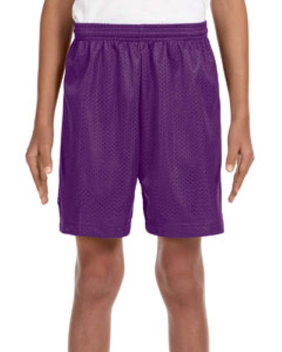 Sample of A4 NB5301 Youth Six Inch Inseam Mesh Short in PURPLE style