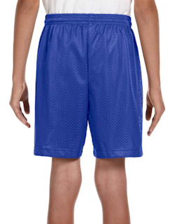 Sample of A4 NB5301 Youth Six Inch Inseam Mesh Short in ROYAL from side back