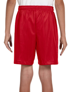 Sample of A4 NB5301 Youth Six Inch Inseam Mesh Short in SCARLET from side back
