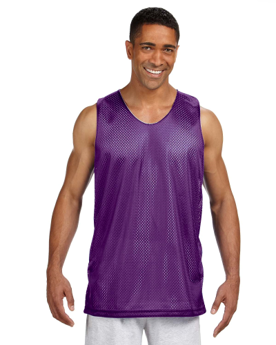 Sample of A4 NF1270 Men's Reversible Mesh Tank in PURPLE WHITE style