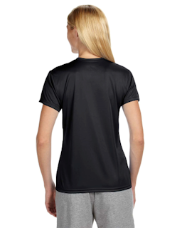 Sample of A4 NW3201 Ladies' Short-Sleeve Cooling Performance Crew in BLACK from side back