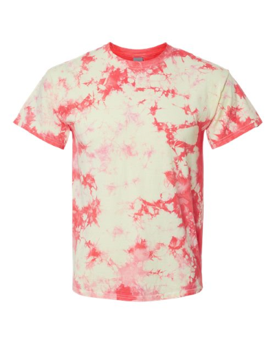 Sample of Crystal Tie Dyed T-Shirt in Coral Soft Yellow style