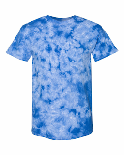 Sample of Crystal Tie Dyed T-Shirt in Royal from side front