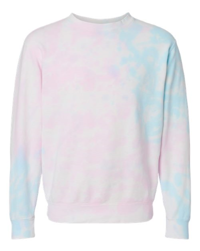 Sample of Midweight Tie-Dyed Sweatshirt in Tie Dye Cotton Candy style