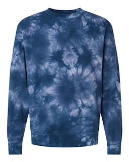 Sample of Midweight Tie-Dyed Sweatshirt in Tie Dye Navy from side front
