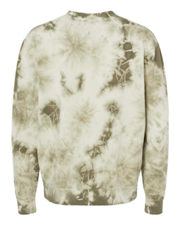 Sample of Midweight Tie-Dyed Sweatshirt in Tie Dye Olive from side back