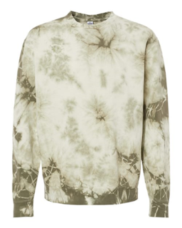 Sample of Midweight Tie-Dyed Sweatshirt in Tie Dye Olive from side front
