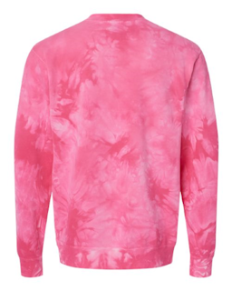 Sample of Midweight Tie-Dyed Sweatshirt in Tie Dye Pink from side back