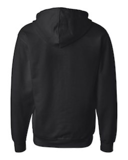 Sample of Midweight Full-Zip Hooded Sweatshirt in Black from side back