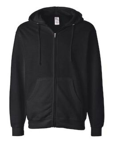 Sample of Midweight Full-Zip Hooded Sweatshirt in Black style