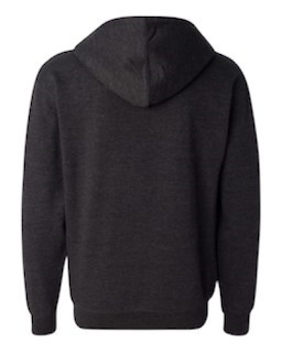 Sample of Midweight Full-Zip Hooded Sweatshirt in Charcoal Heather from side back