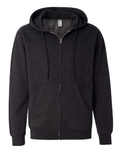Sample of Midweight Full-Zip Hooded Sweatshirt in Charcoal Heather style