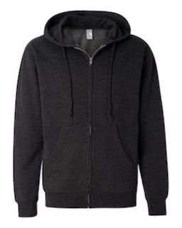 Sample of Midweight Full-Zip Hooded Sweatshirt in Charcoal Heather from side front