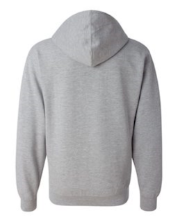 Sample of Midweight Full-Zip Hooded Sweatshirt in Grey Heather from side back