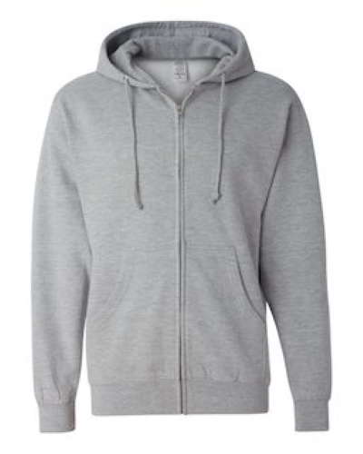 Sample of Midweight Full-Zip Hooded Sweatshirt in Grey Heather style