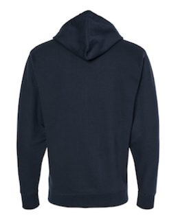Sample of Midweight Full-Zip Hooded Sweatshirt in Navy from side back