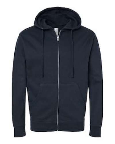Sample of Midweight Full-Zip Hooded Sweatshirt in Navy style