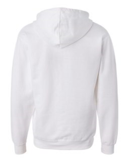 Sample of Midweight Full-Zip Hooded Sweatshirt in White from side back