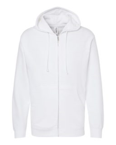 Sample of Midweight Full-Zip Hooded Sweatshirt in White style