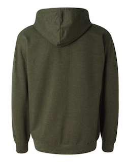 Sample of Midweight Hooded Sweatshirt in Army Heather from side back