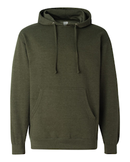 Sample of Midweight Hooded Sweatshirt in Army Heather from side front