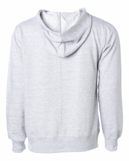 Sample of Midweight Hooded Sweatshirt in Grey Heather from side back