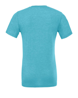 Sample of Canvas 3413 - Unisex Triblend Short-Sleeve T-Shirt in AQUA TRIBLEND from side back