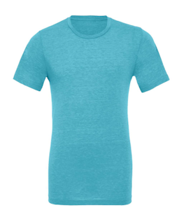 Sample of Canvas 3413 - Unisex Triblend Short-Sleeve T-Shirt in AQUA TRIBLEND from side front
