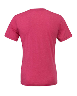 Sample of Canvas 3413 - Unisex Triblend Short-Sleeve T-Shirt in BERRY TRIBLEND from side back