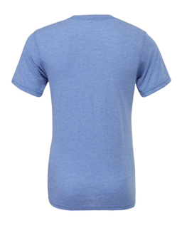 Sample of Canvas 3413 - Unisex Triblend Short-Sleeve T-Shirt in BLUE TRBLND from side back