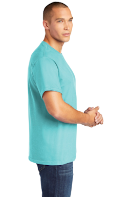 Sample of Gildan Hammer T-Shirt in Lagoon Blue from side sleeveright