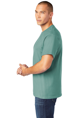 Sample of Gildan Hammer T-Shirt in Seafoam from side sleeveleft