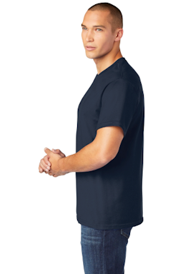 Sample of Gildan Hammer T-Shirt in Sport Dk Navy from side sleeveleft