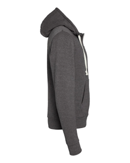 Sample of Adult Adult Triblend Full-Zip Fleece Hood in BLACK TRIBLEND from side sleeveright
