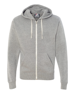 Sample of Adult Adult Triblend Full-Zip Fleece Hood in GREY TRIBLEND from side front
