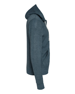 Sample of Adult Adult Triblend Full-Zip Fleece Hood in NAVY TRIBLEND from side sleeveright