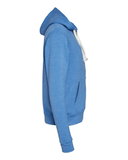 Sample of Adult Adult Triblend Full-Zip Fleece Hood in ROYAL TRIBLEND from side sleeveright