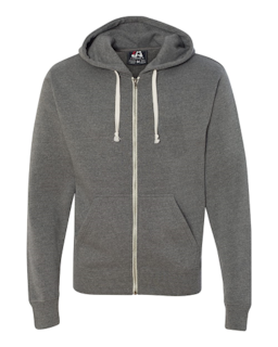 Sample of Adult Adult Triblend Full-Zip Fleece Hood in SMOKE TRIBLEND from side front