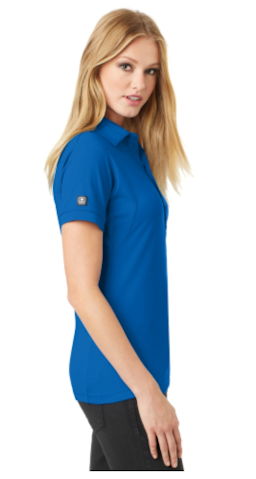 Sample of OGIO Jewel Polo in Electric Blue from side sleeveright